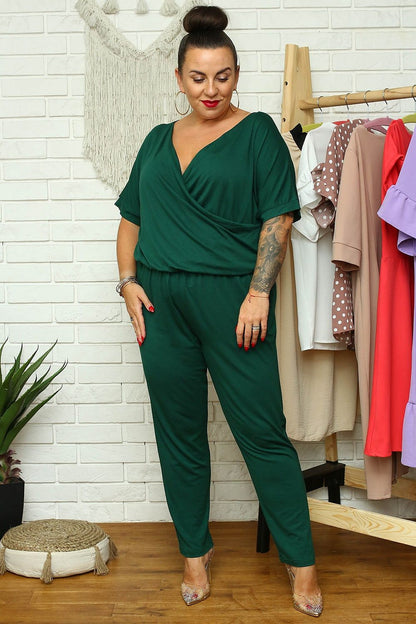 Plus Size Knit Jumpsuit green