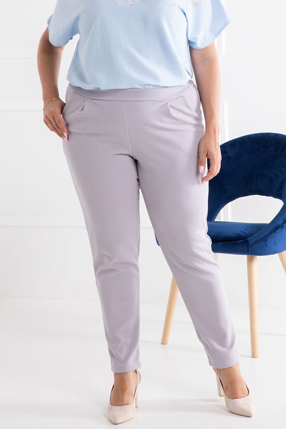 Curvy Comfort Stretch Trousers grey