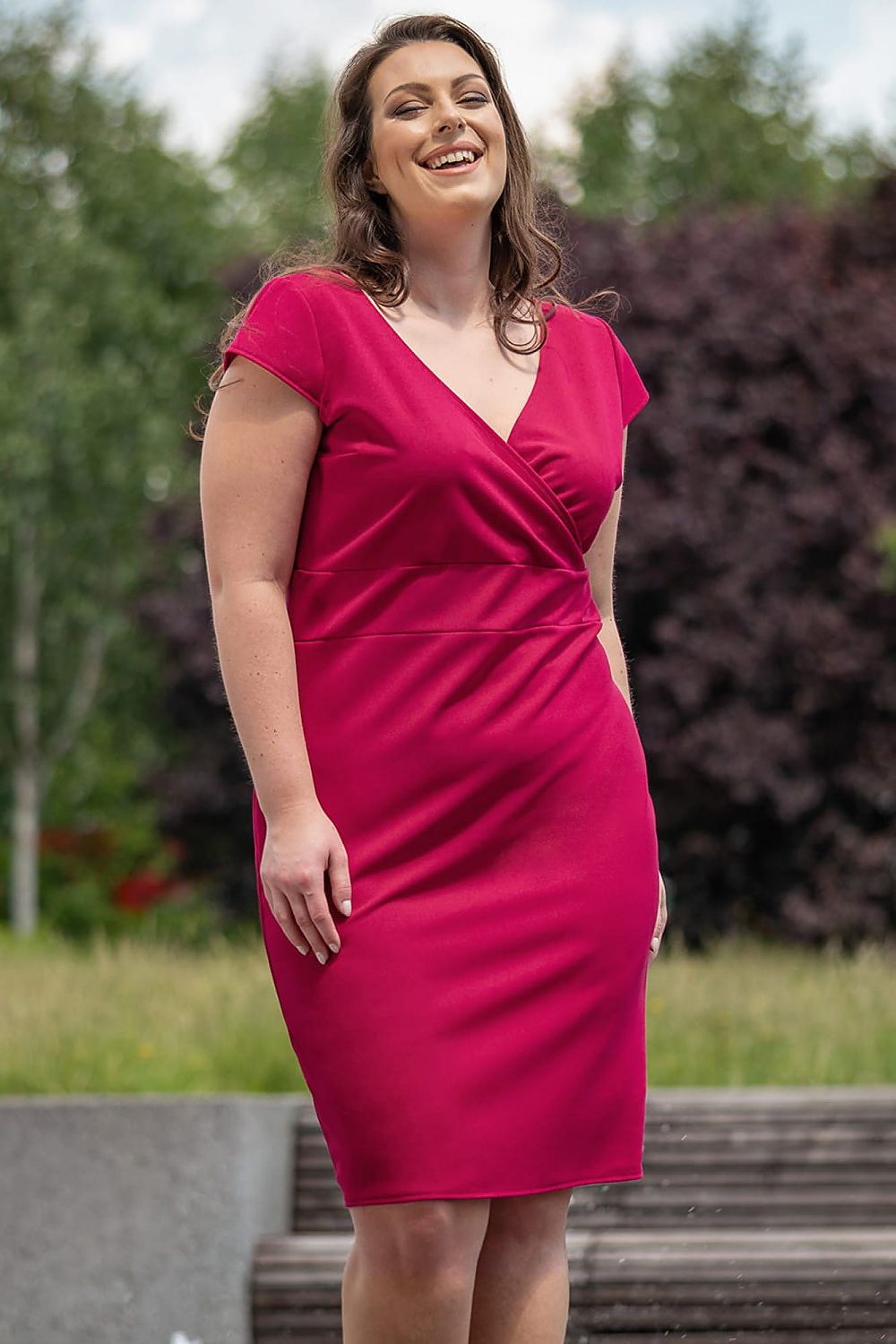 Plus Size Pencil Dress pink