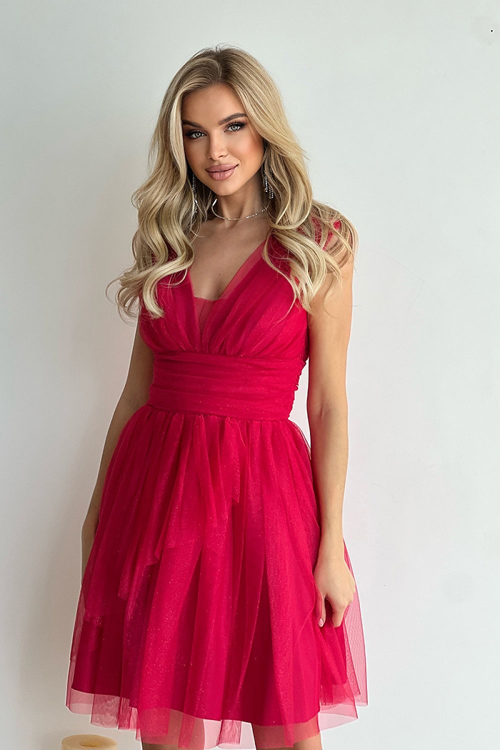 Elegant Layered Bridesmaid Dress with Heart Neckline