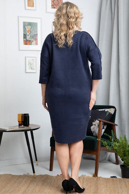 Plus Size Suede Midi Dress