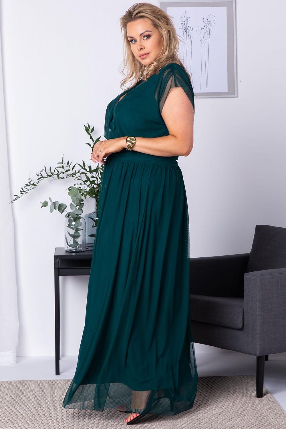 Plus Size Tulle Maxi Dress