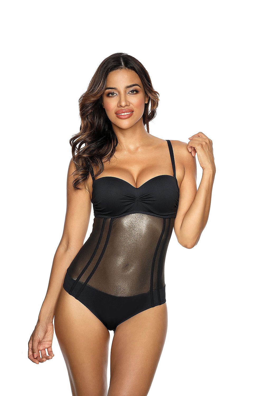 Slimming One-Piece Swimsuit with Padded Push-Up Bra