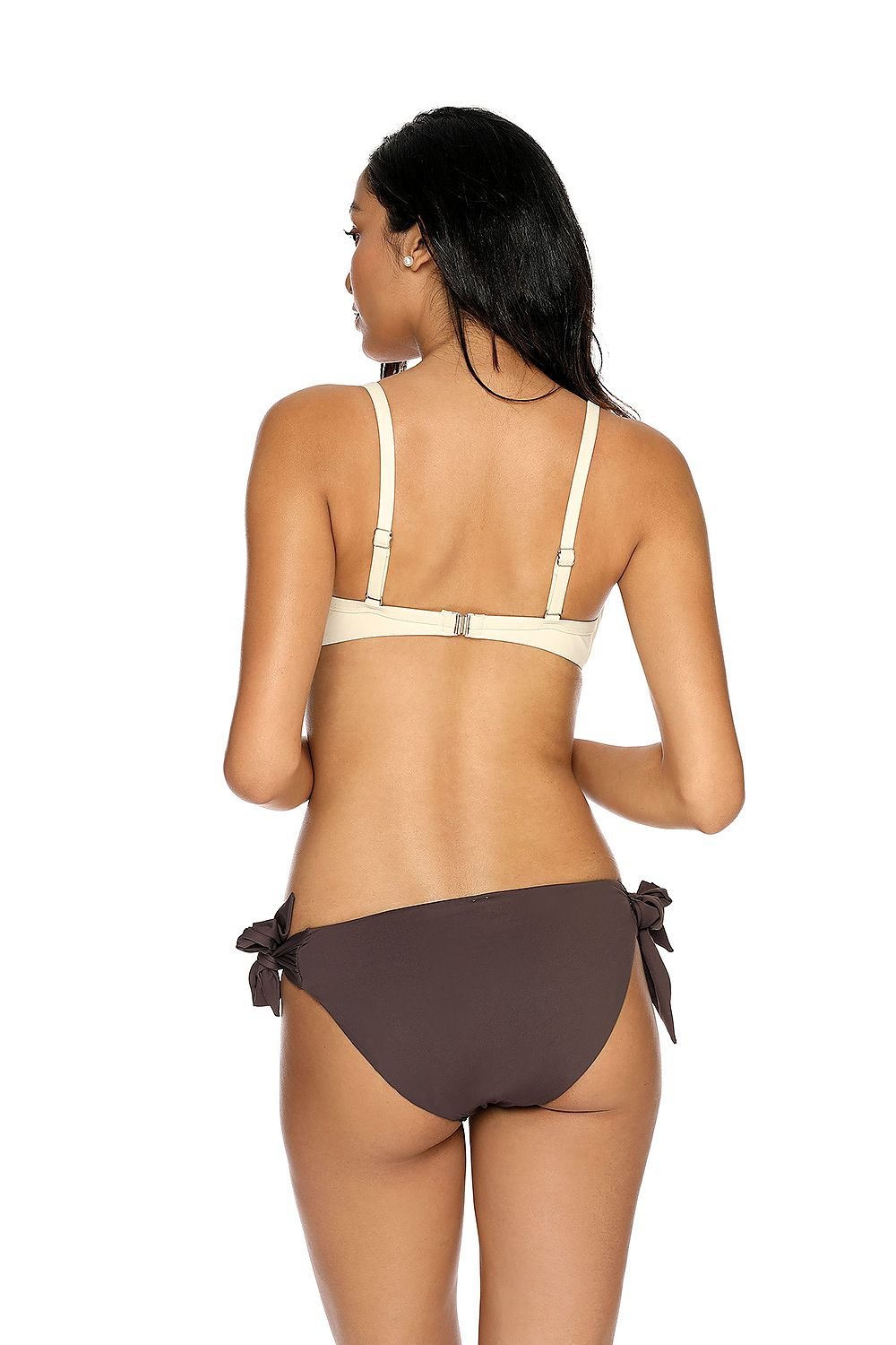 Adjustable Padded Push-Up Bikini Set with Embellishments