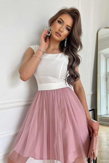 Elegant Belted Bridesmaid Dress