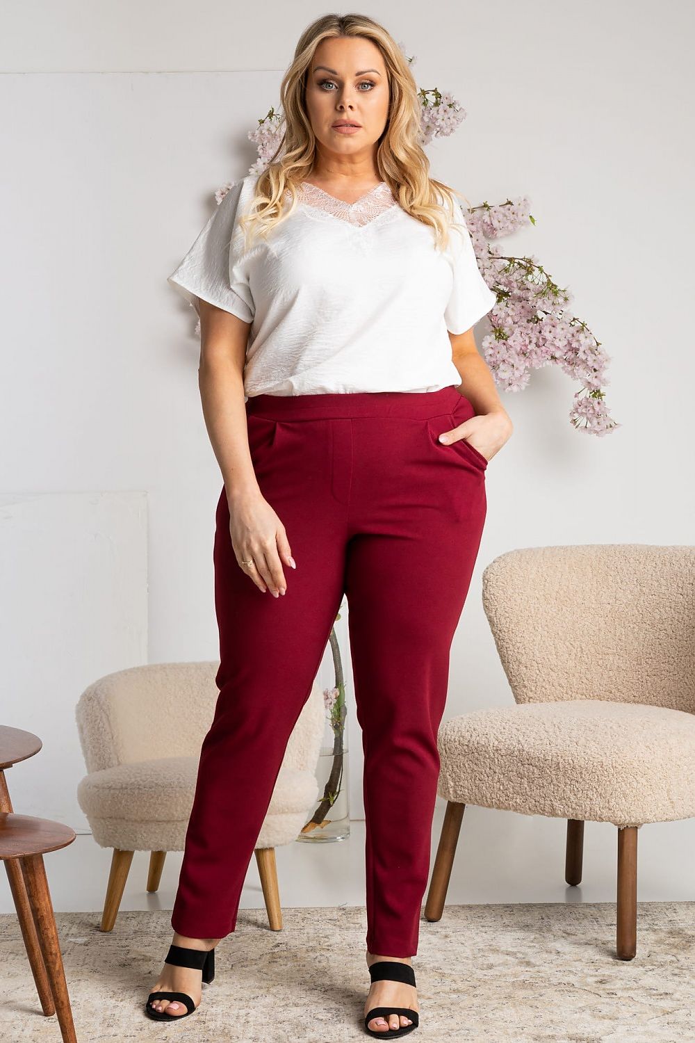 Plus Size Elastic Waist Trousers