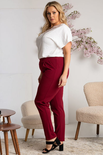 Plus Size Elastic Waist Trousers