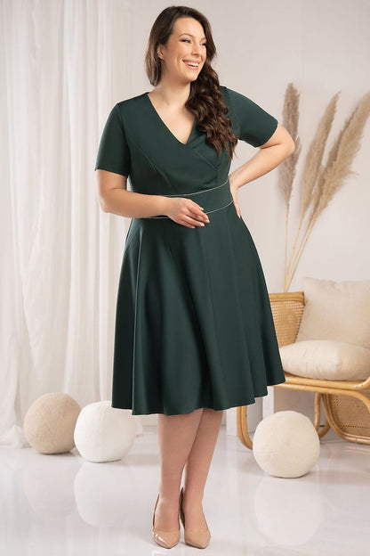 Plus Size Fit and Flare Dress green