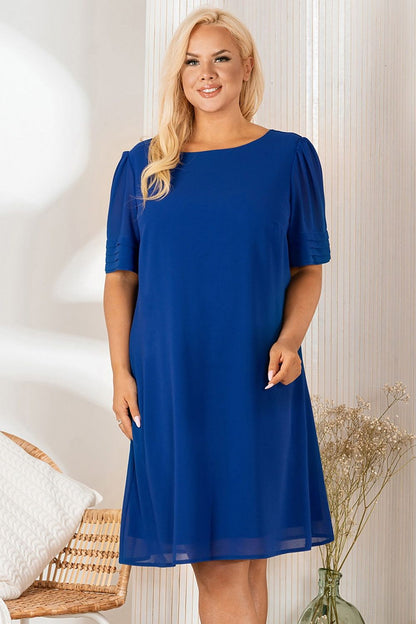 Plus Size Chiffon Dress blue