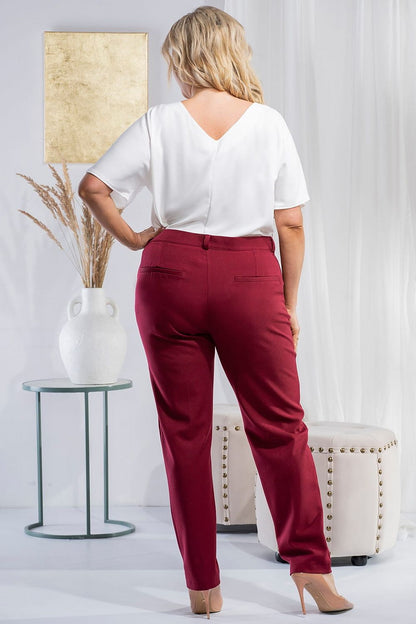 Plus Size High-Waisted Tapered Pants