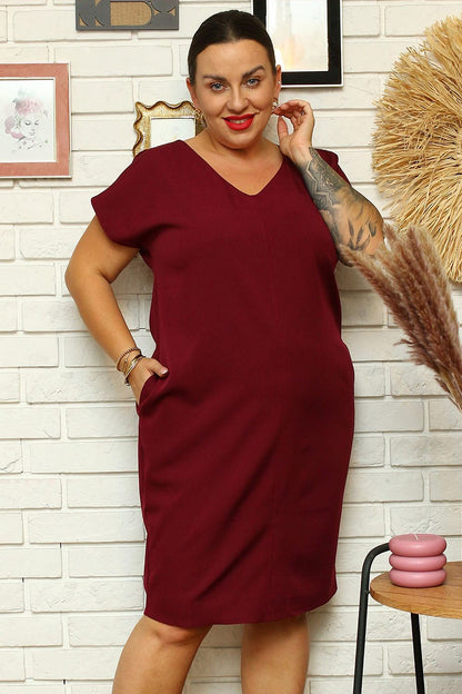 Plus Size Tunic Dress red