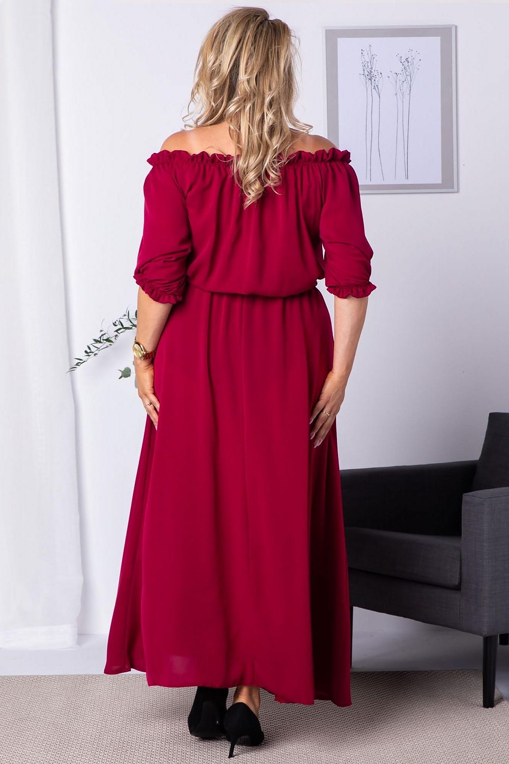 Plus Size Maxi Dress with Slit