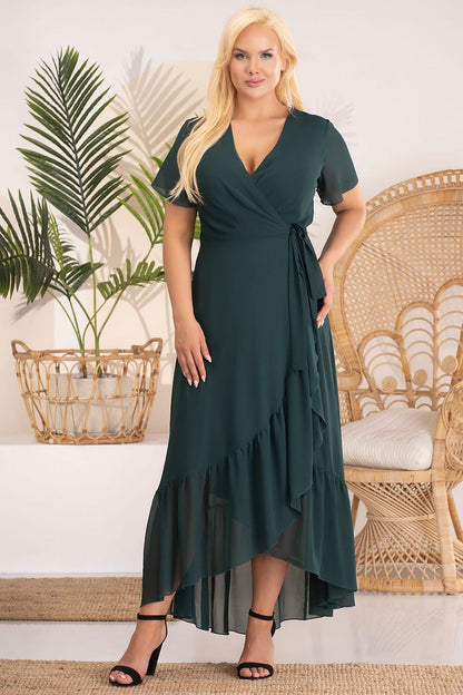 Plus Size Wrap Maxi Dress green