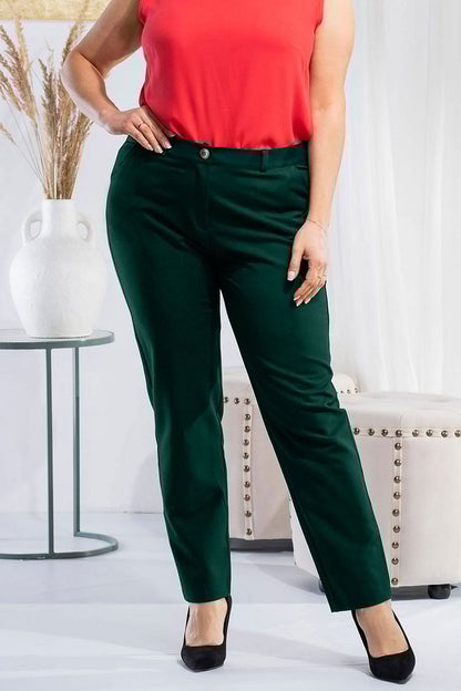 Plus Size High-Waisted Tapered Pants green