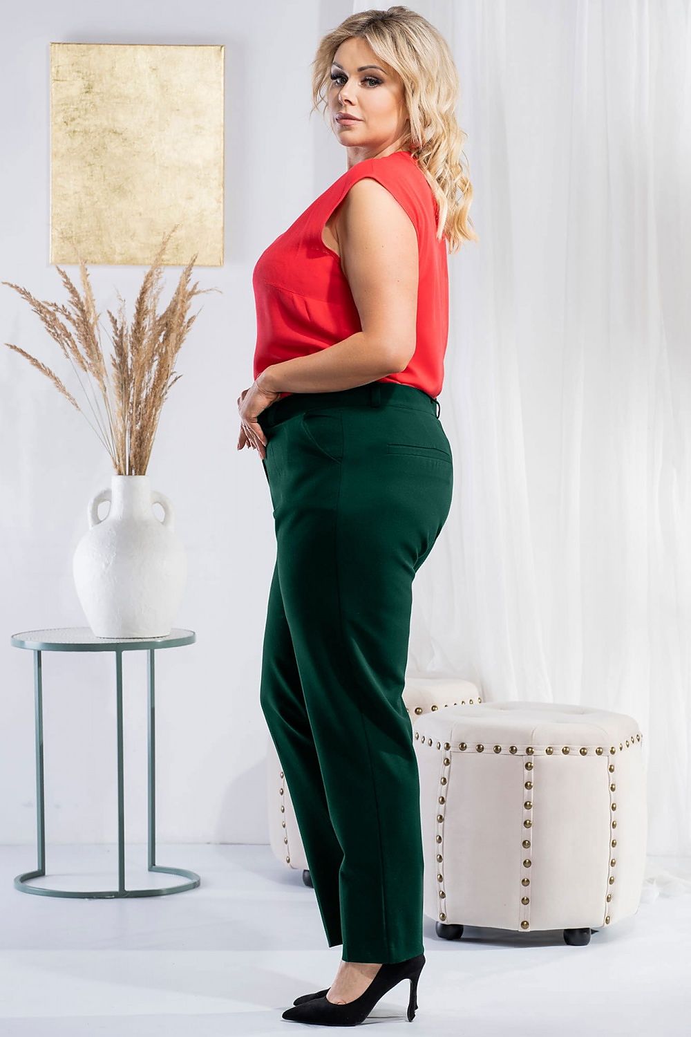 Plus Size High-Waisted Tapered Pants