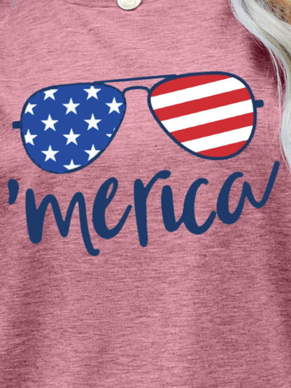 US Flag Glasses Graphic Tee