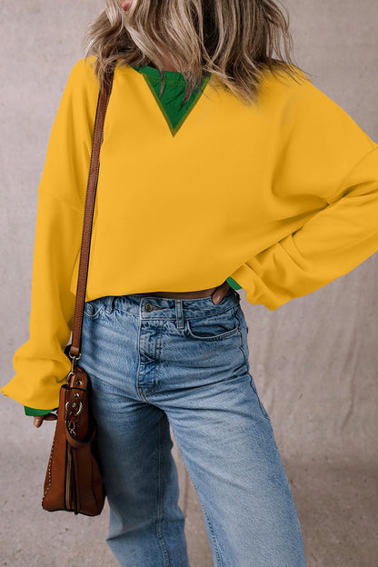 Back-to-School Contrast Sweatshirt