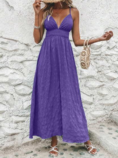 Back-to-School Flowy V-Neck Maxi Dress