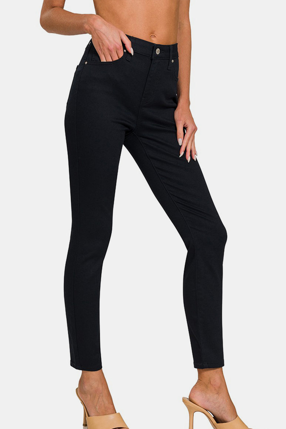 Zenana Full Size High-Rise Skinny Jeans Black