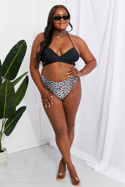 Black Twist-Front Halter Bikini