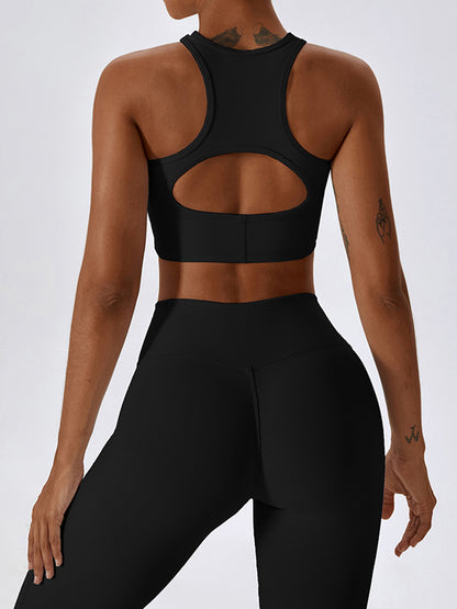 Moderate Support Racerback Tank with Cutout Detail