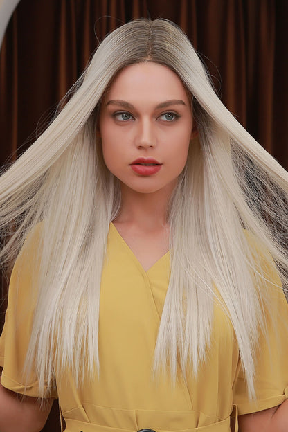 26" Long Straight Lace Front Wig (Heat Resistant Synthetic, 150% Density)