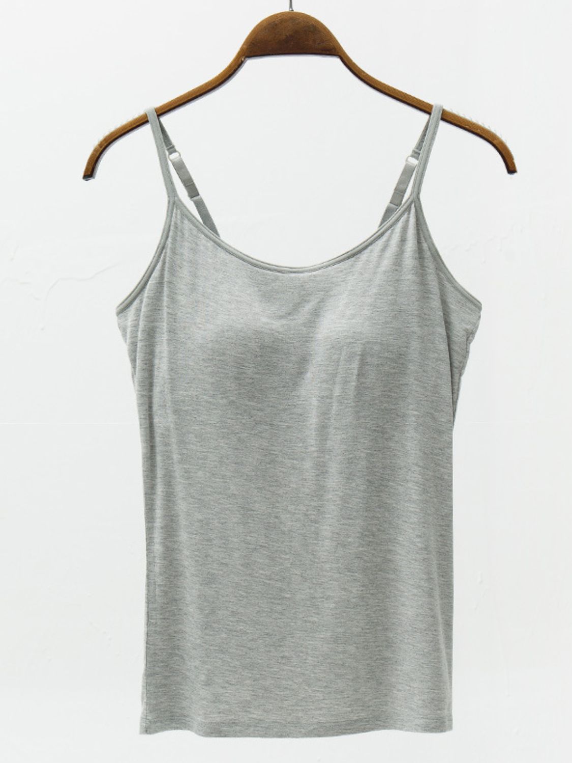 Modal Cami with Built-in Bra Heather Gray