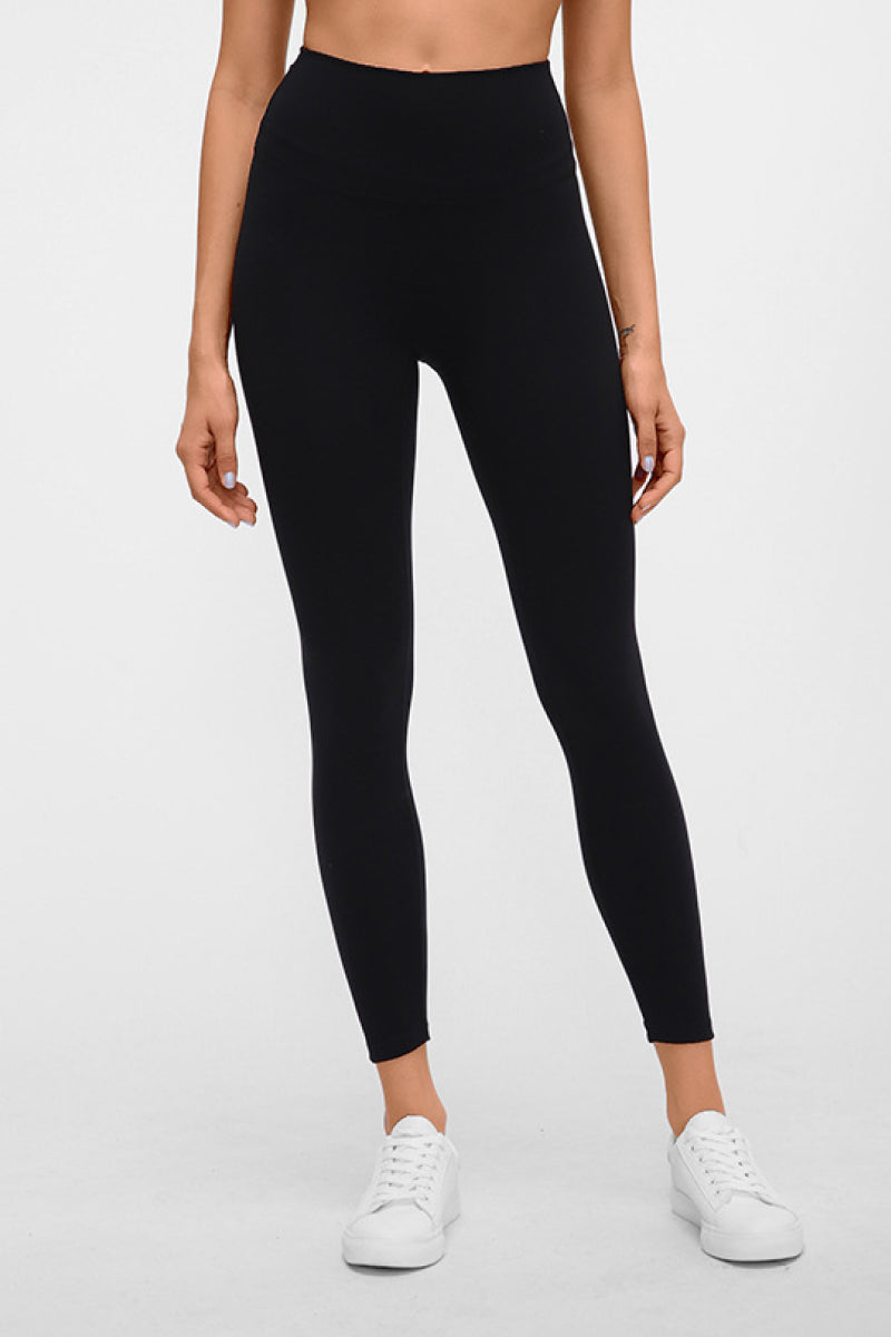 Basic Full Length Active Leggings Black