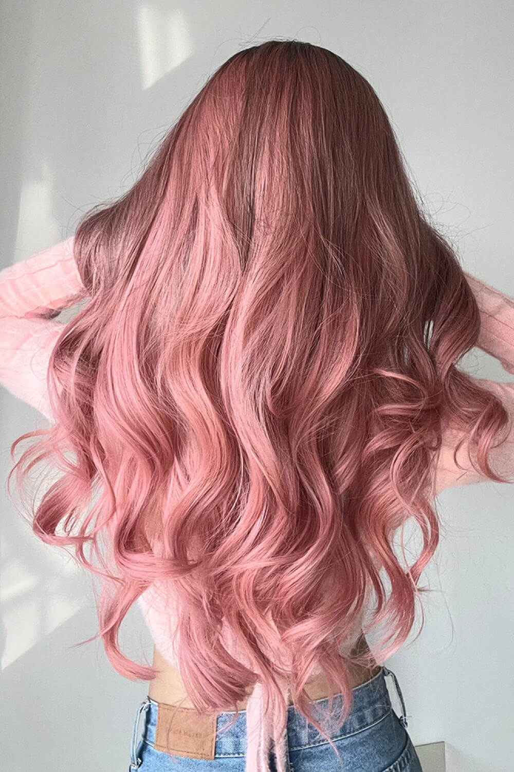 26" Pink Wavy Wig