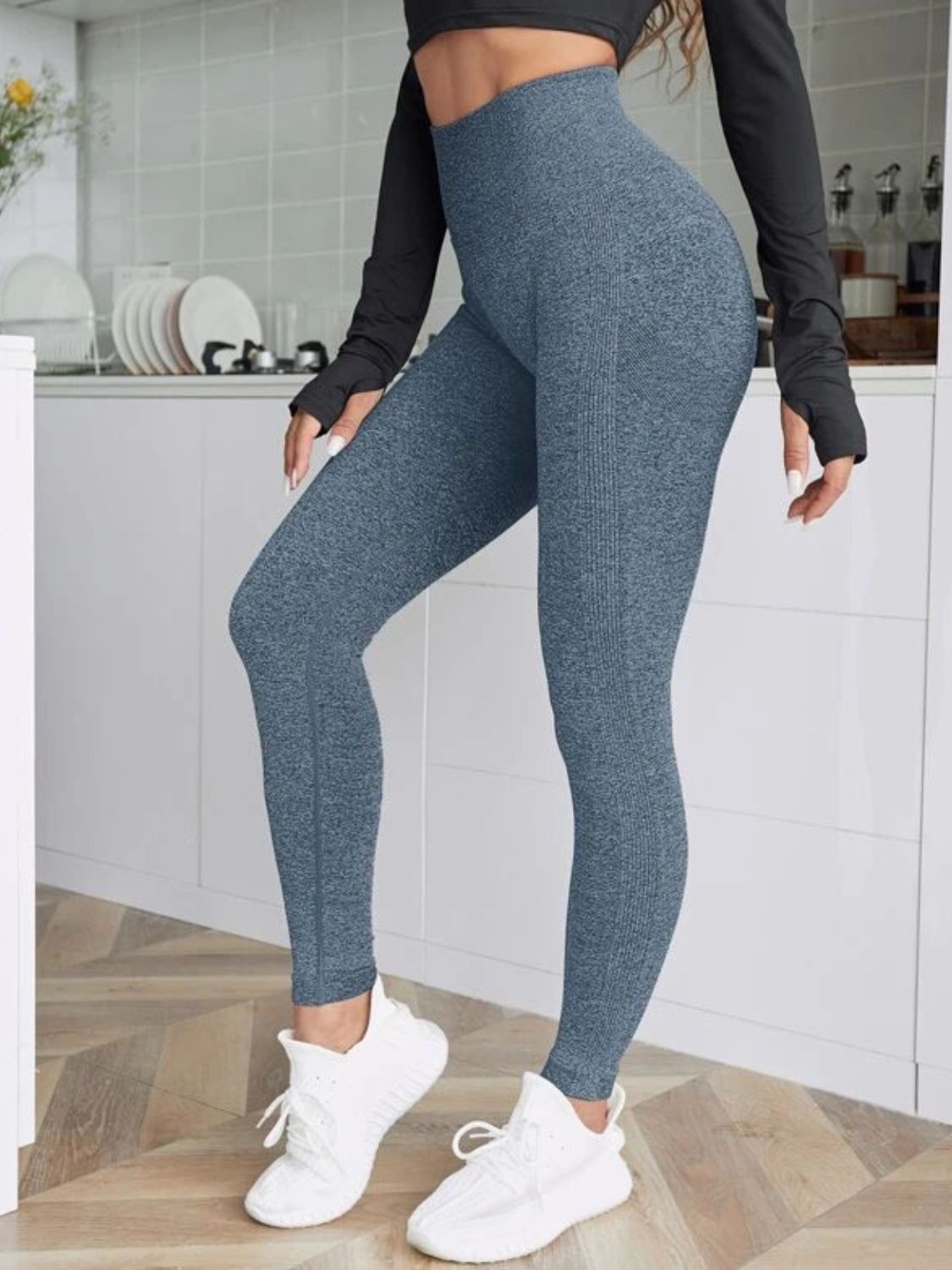 High Waist Active Leggings French Blue