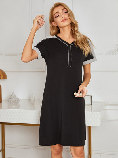 Double Stitch Pop Short Sleeve Dress