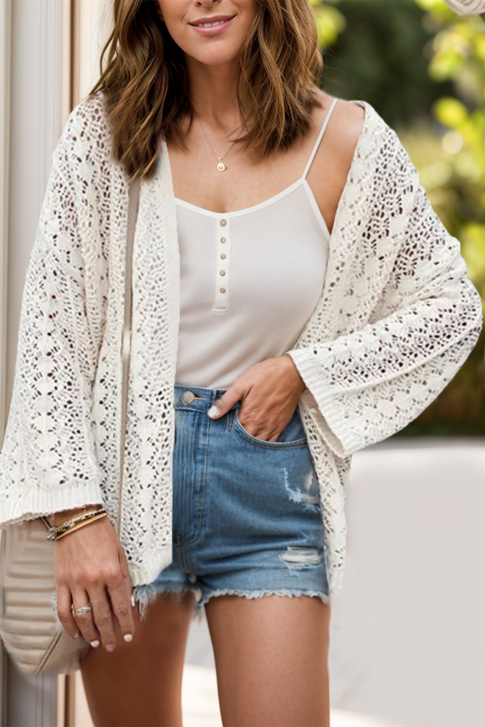 Women's Lace-Look Cardigan