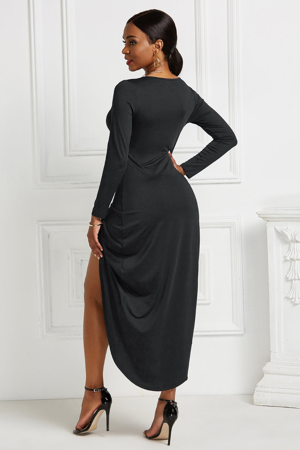 Trendy Ruched High-Low Dress