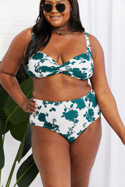 Forest Green High-Waisted Twist Bikini