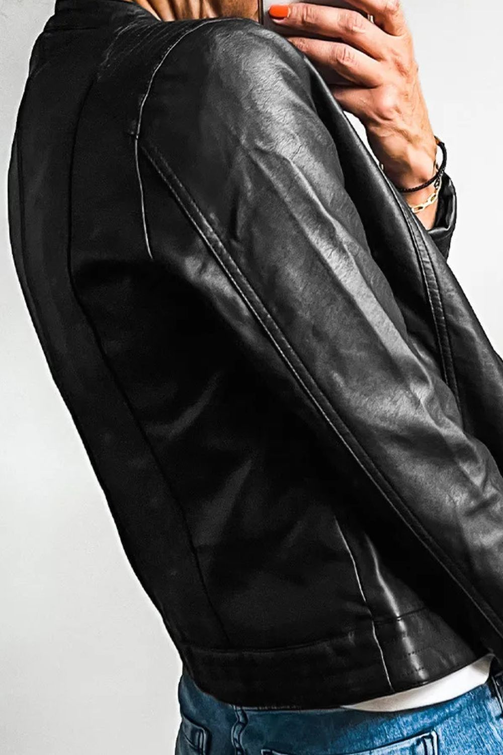 Faux Leather Moto Jacket