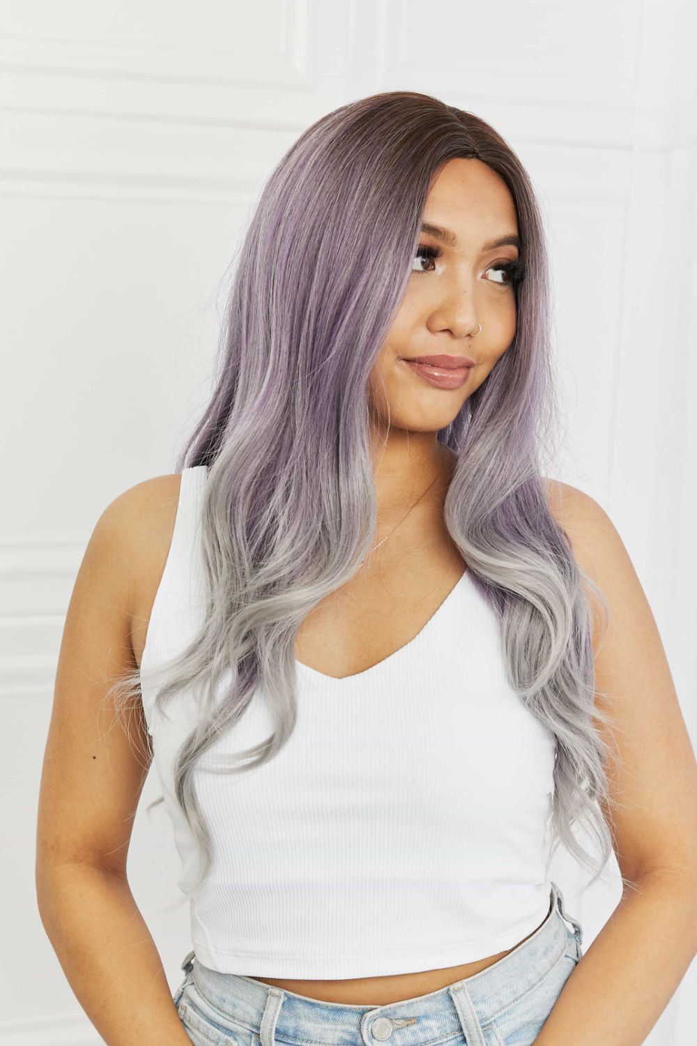 26" Wavy Wig in Stunning Purple