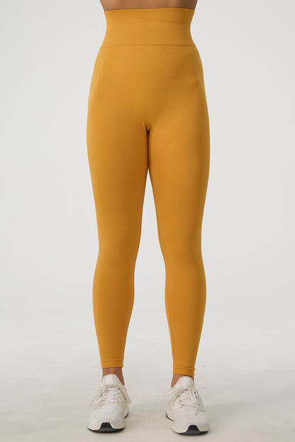 High Waist Active Pants Mustard