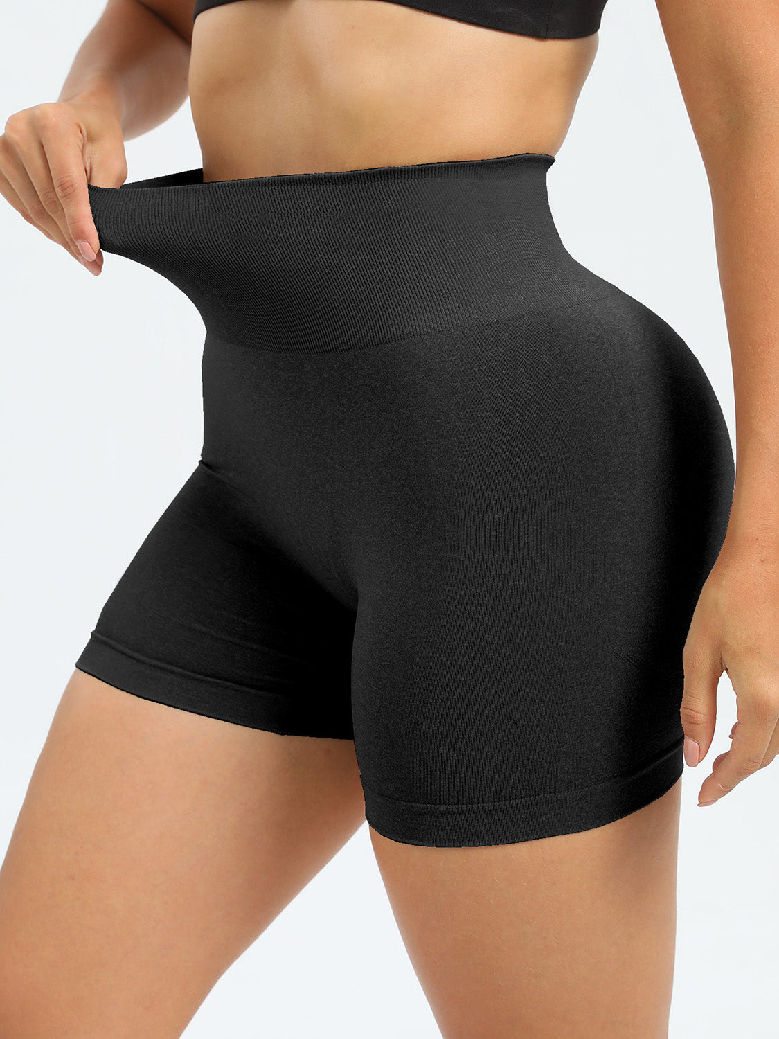 High Waist Active Shorts Black