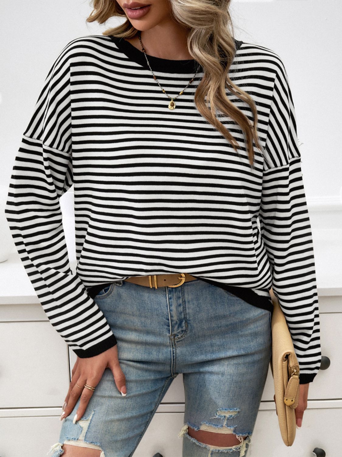 Women's Oversized Striped Sweater