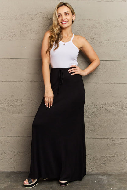 Flowy Black Maxi Skirt for Summer Holidays