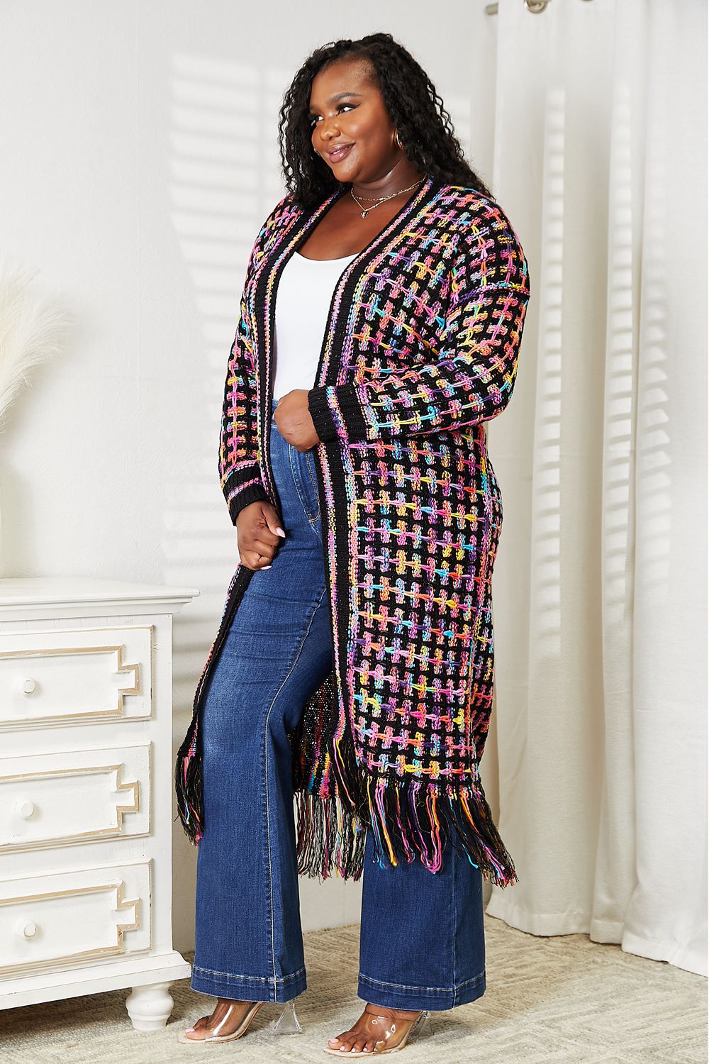 Boho Rainbow Fringe Cardigan