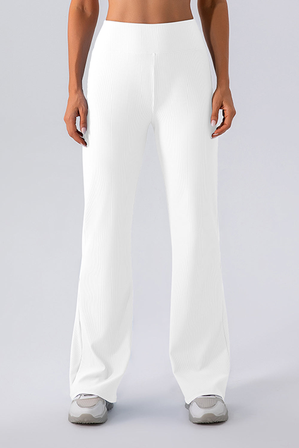 High Waist Straight Active Pants White