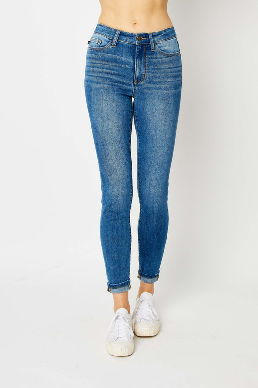 Judy Blue Low Rise Super Stretch Skinny Jeans with Cuffs