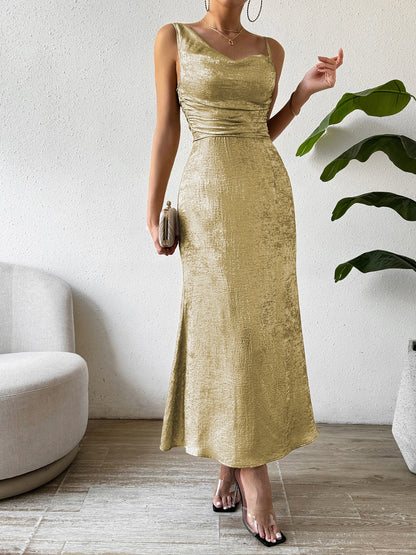 Elegant Asymmetrical Midi Dress