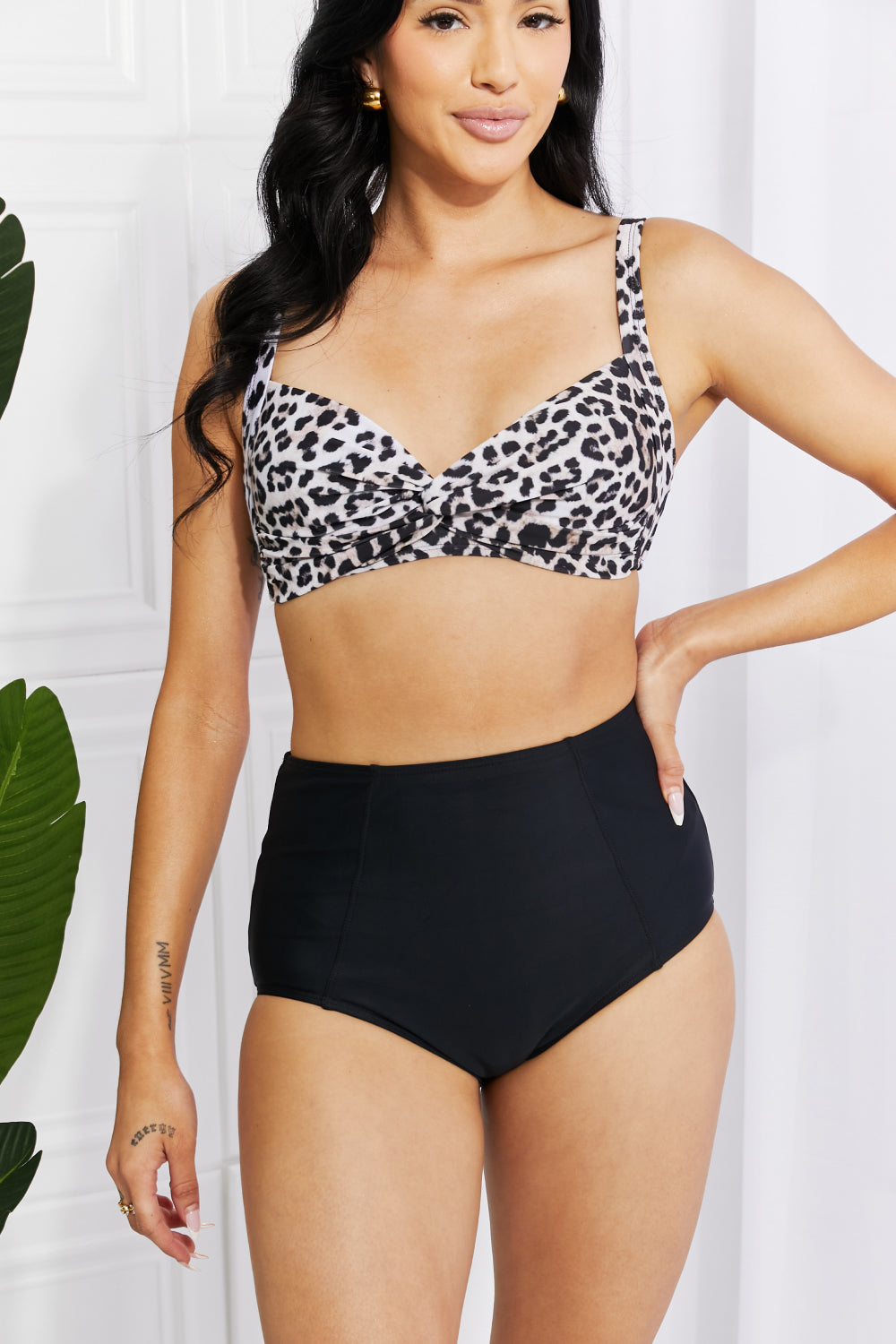 Leopard Print High-Waisted Bikini
