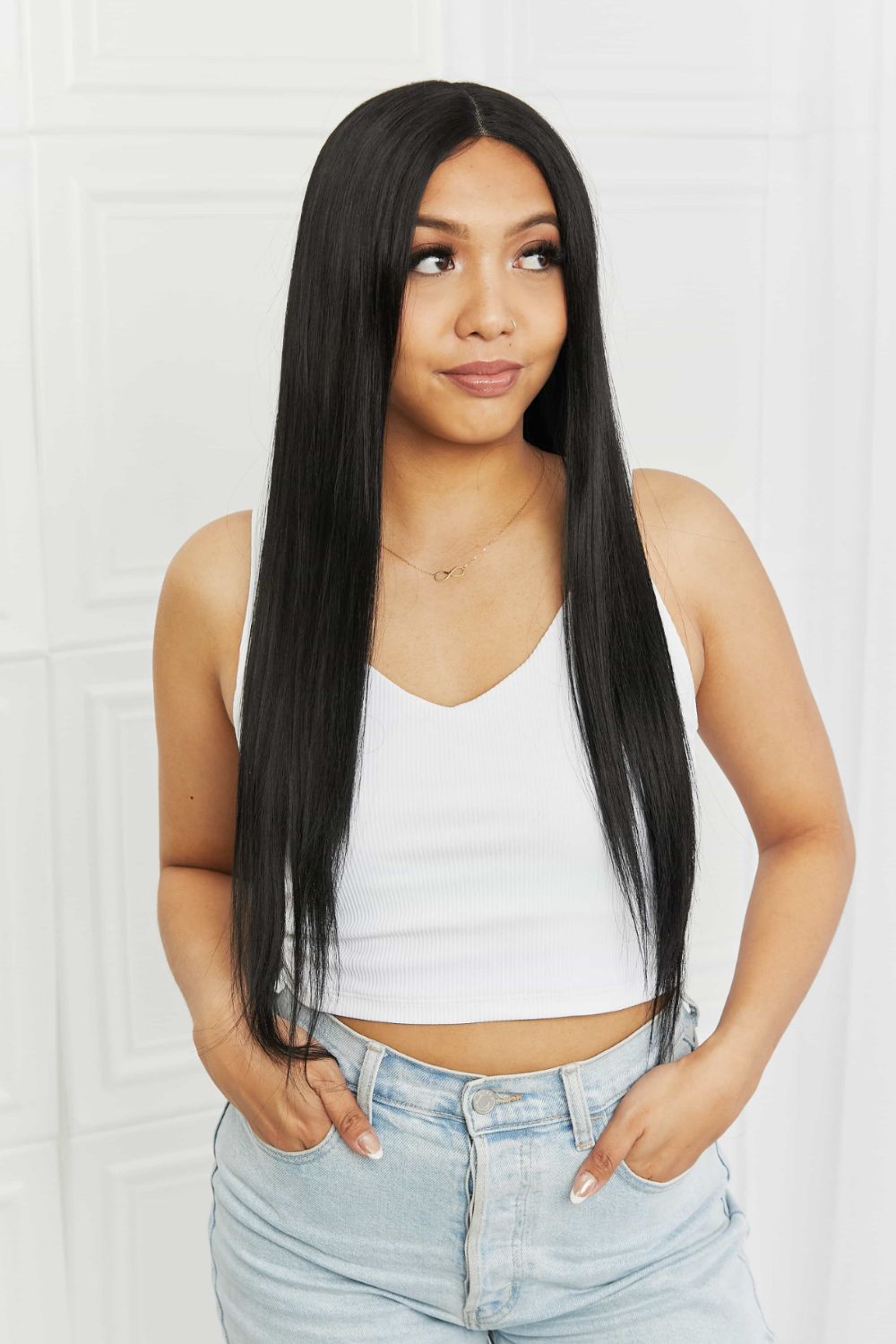 26" Long Straight Lace Front Wig