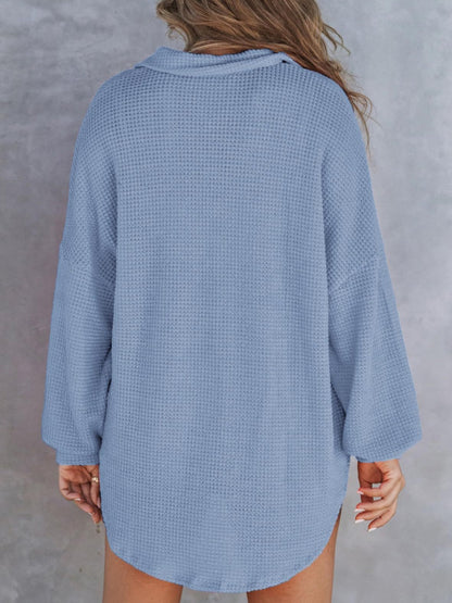 Cozy Waffle Knit Back-to-School Sweatshirt