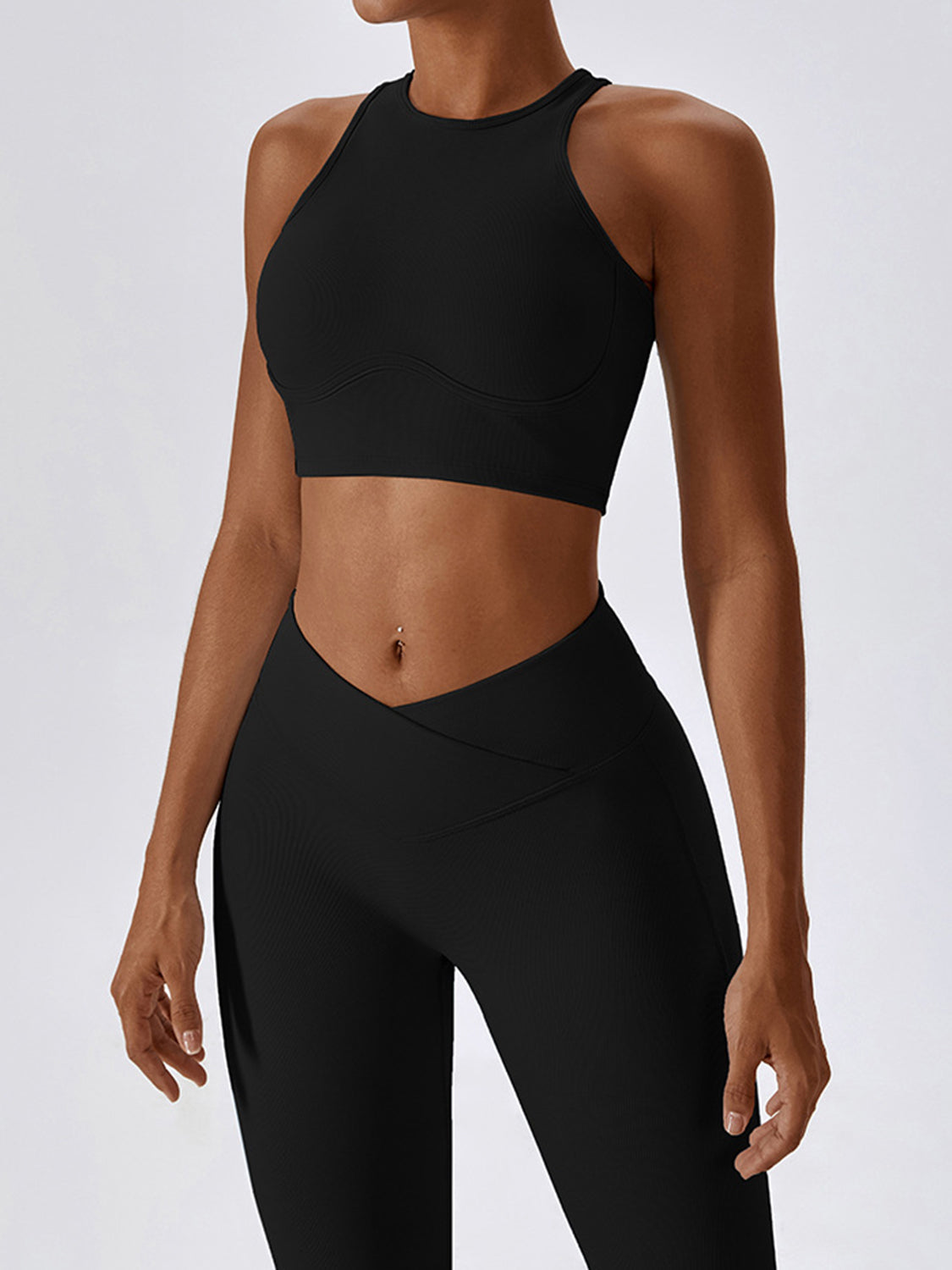 Moderate Support Racerback Tank with Cutout Detail