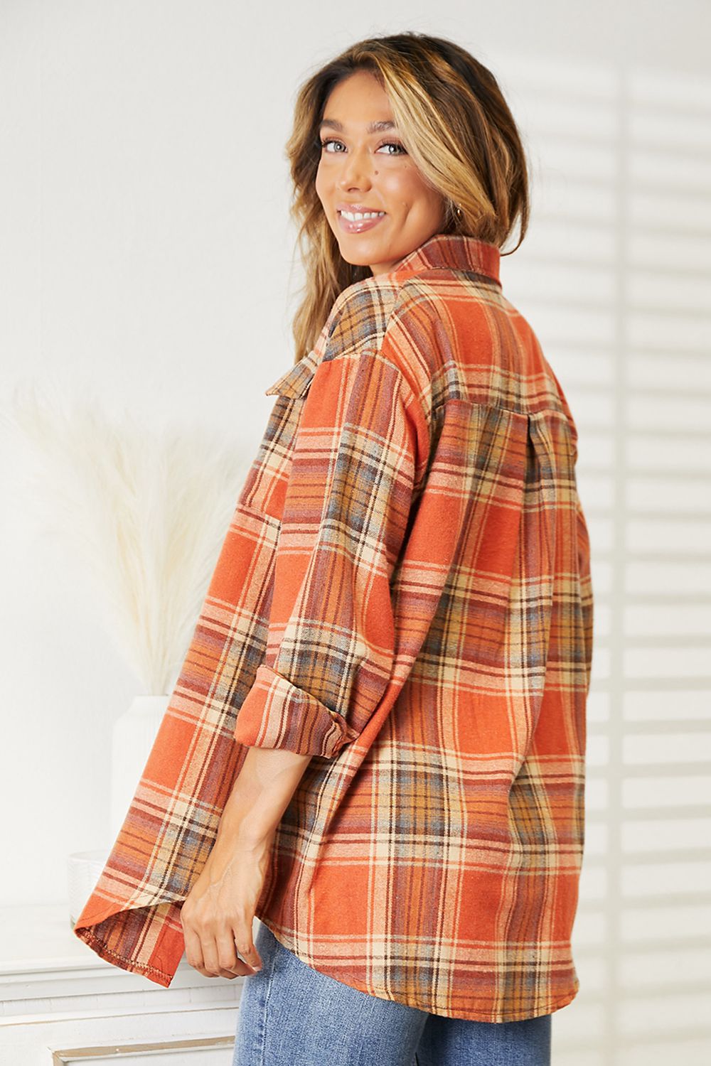 Oversized Plaid Shirt Women