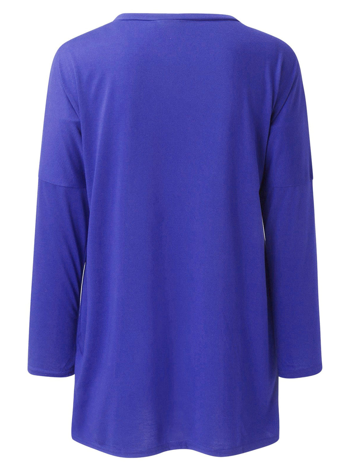 Full Size Round Neck Long Sleeve T-Shirt Royal Blue